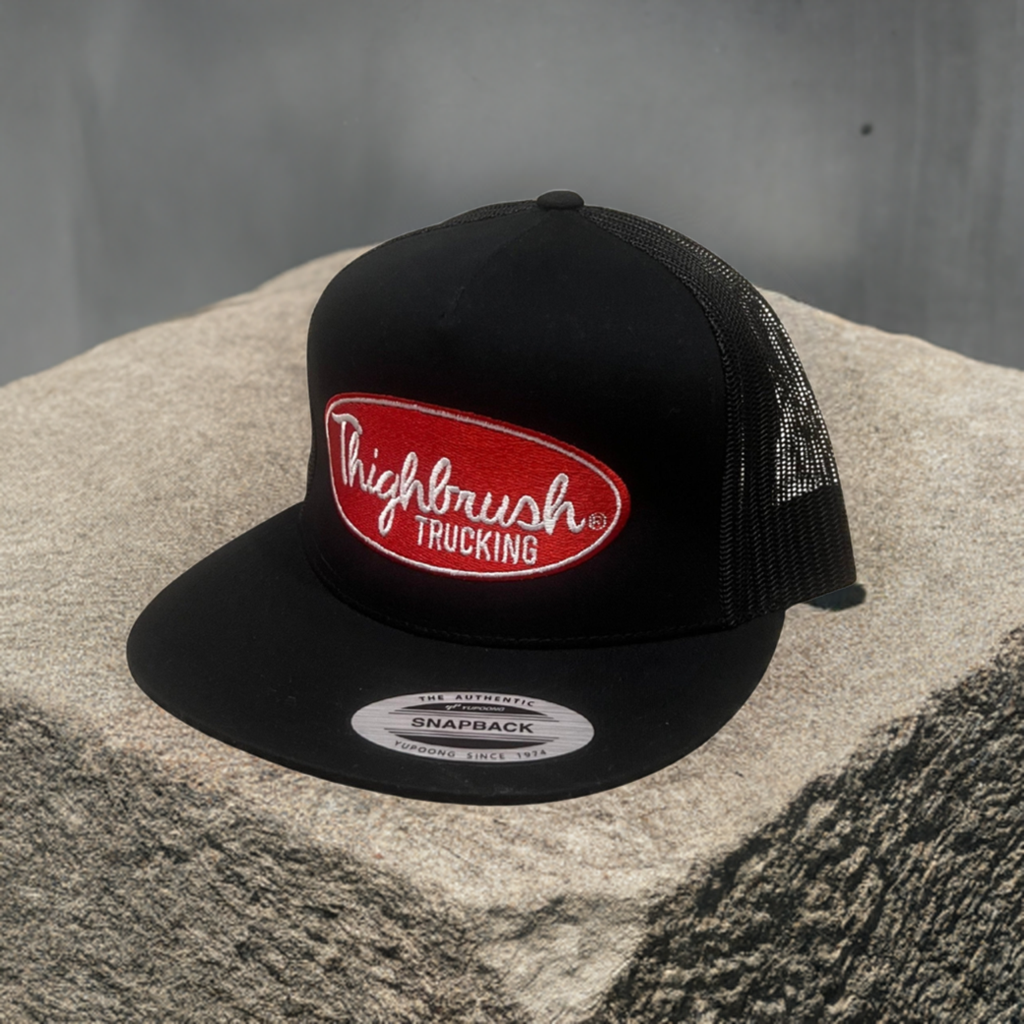 THIGHBRUSH® TRUCKING - Flat Bill Trucker Snapback Hat - Black