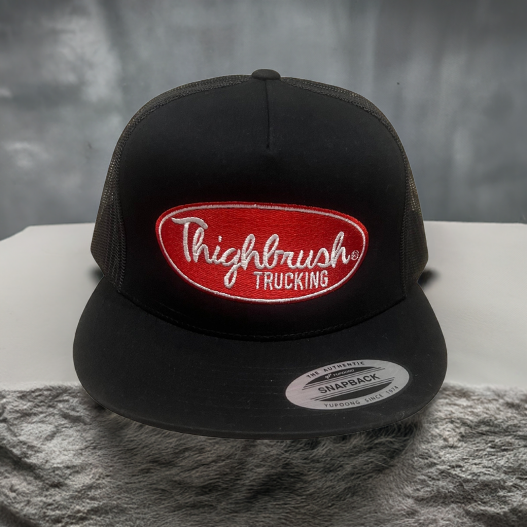 THIGHBRUSH® TRUCKING - Flat Bill Trucker Snapback Hat - Black