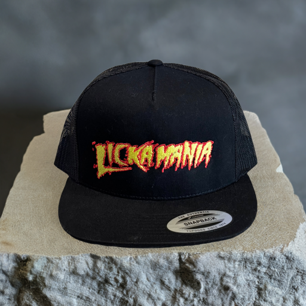 THIGHBRUSH® - LICKAMANIA - Flat Bill Trucker Snapback Hat - Black