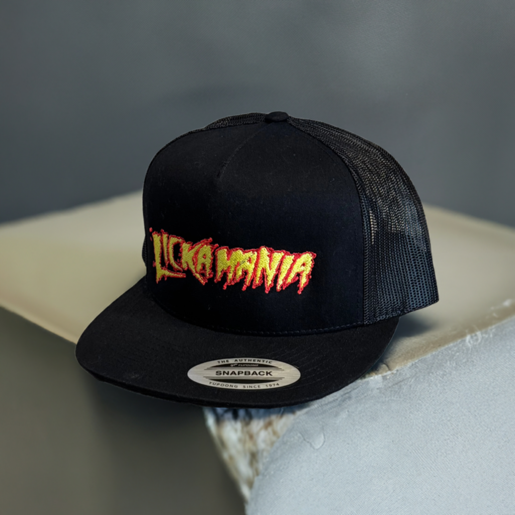 THIGHBRUSH® - LICKAMANIA - Flat Bill Trucker Snapback Hat - Black