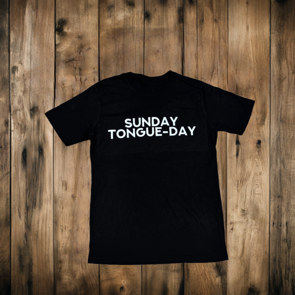 THIGHBRUSH® - SUNDAY TONGUE-DAY - Men's T-Shirt - Black