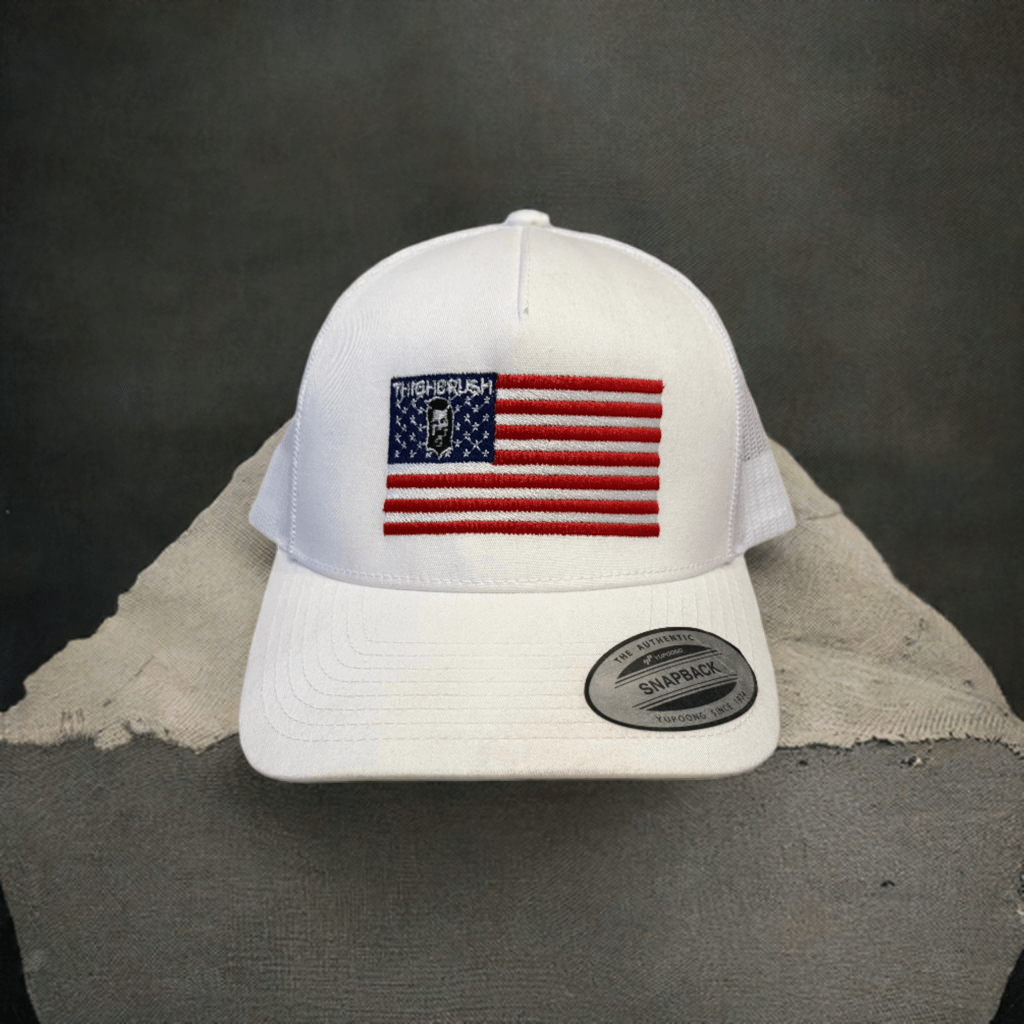 THIGHBRUSH® Patriotic Trucker Snapback Hat - White