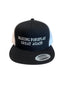 THIGHBRUSH® - MAKING FOREPLAY GREAT AGAIN - Flat Bill Trucker Snapback Hat - Black and White