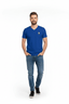 THIGHBRUSH® - Men's Basic V-Neck T-Shirt - Face Logo - Blue