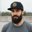 THIGHBRUSH® BEARD RIDING COMPANY - Flat Bill Trucker Snapback Hat - Black with Gold