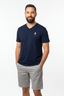 THIGHBRUSH® - Men's Basic V-Neck T-Shirt - Face Logo - Navy