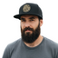 THIGHBRUSH® BEARD RIDING COMPANY - Flat Bill Trucker Snapback Hat - Black with Gold