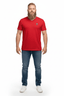 THIGHBRUSH® - Men's Basic V-Neck T-Shirt - Face Logo - Red