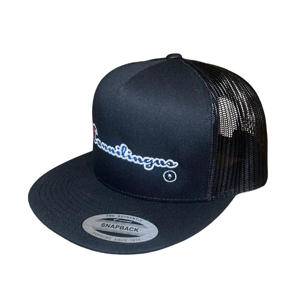 THIGHBRUSH® - CUNNILINGUS - Trucker Snapback Hat - Black - Flat Bill