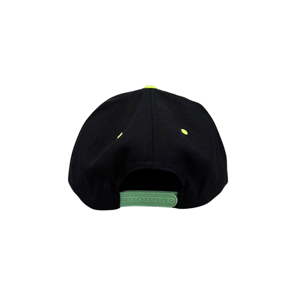 THIGHBRUSH® - OUTLAW - Flat Bill Snapback Hat - Black with Neon Yellow