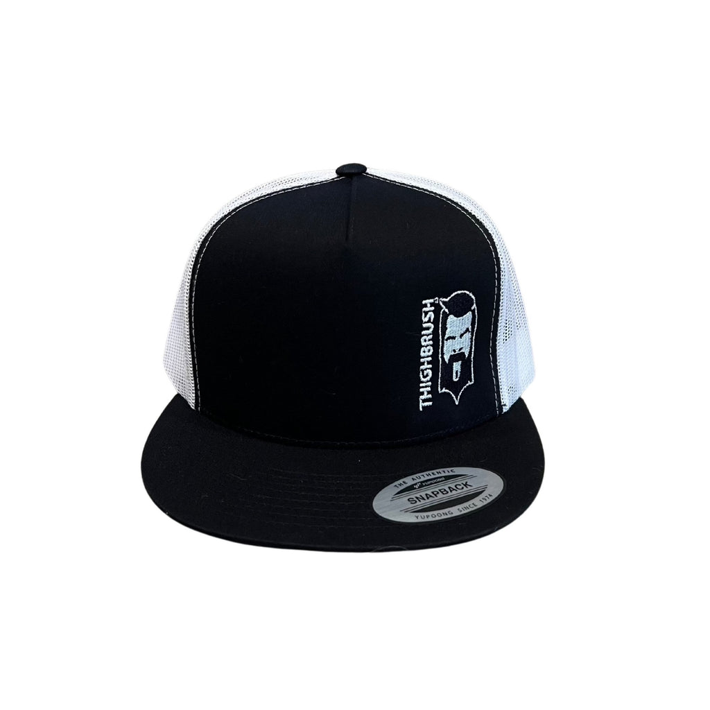 THIGHBRUSH® - Flat Bill Trucker Snapback Hat - Black and White