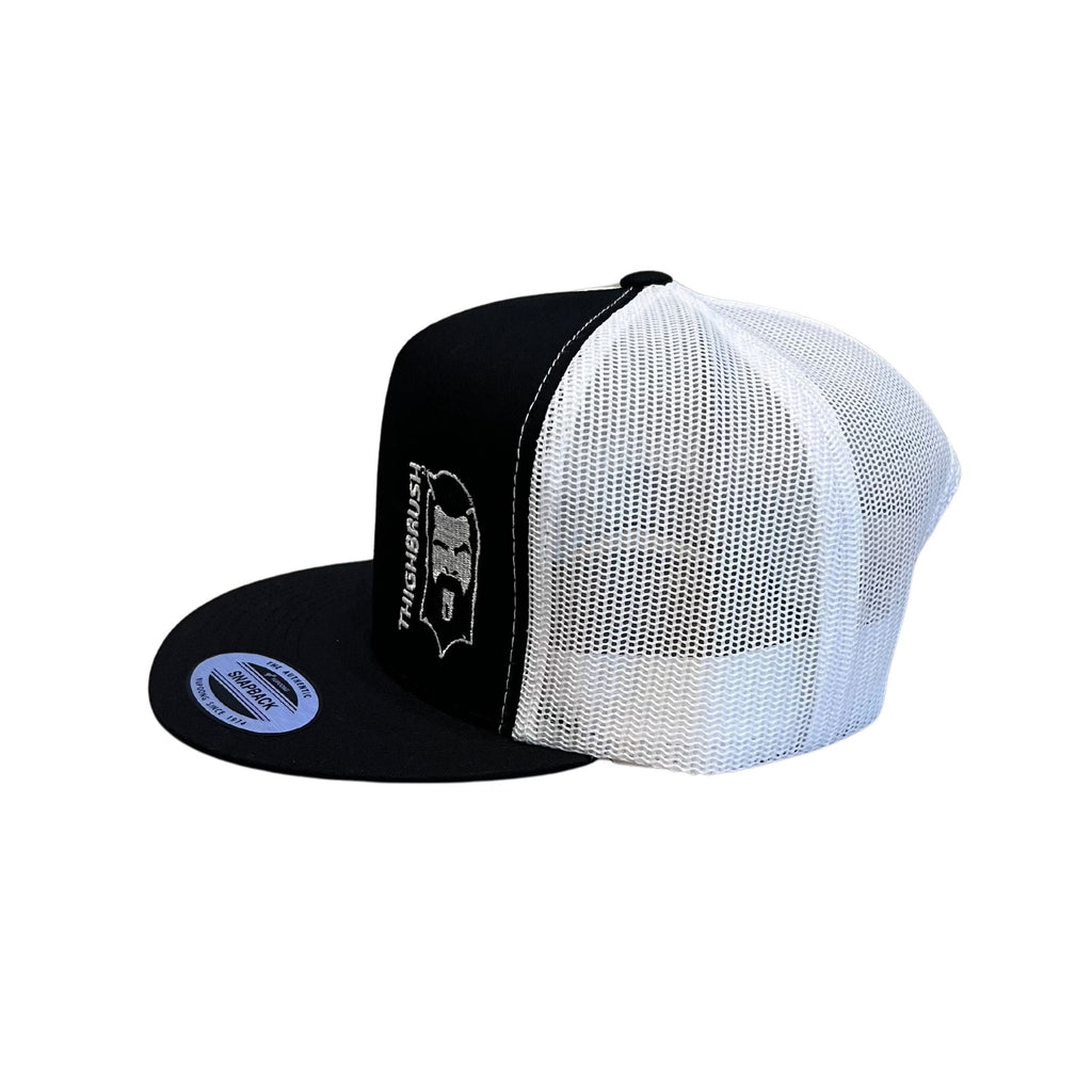 THIGHBRUSH® - Flat Bill Trucker Snapback Hat - Black and White