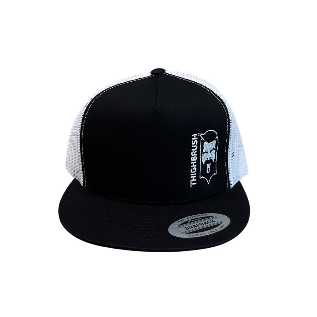 THIGHBRUSH® - Flat Bill Trucker Snapback Hat - Black and White