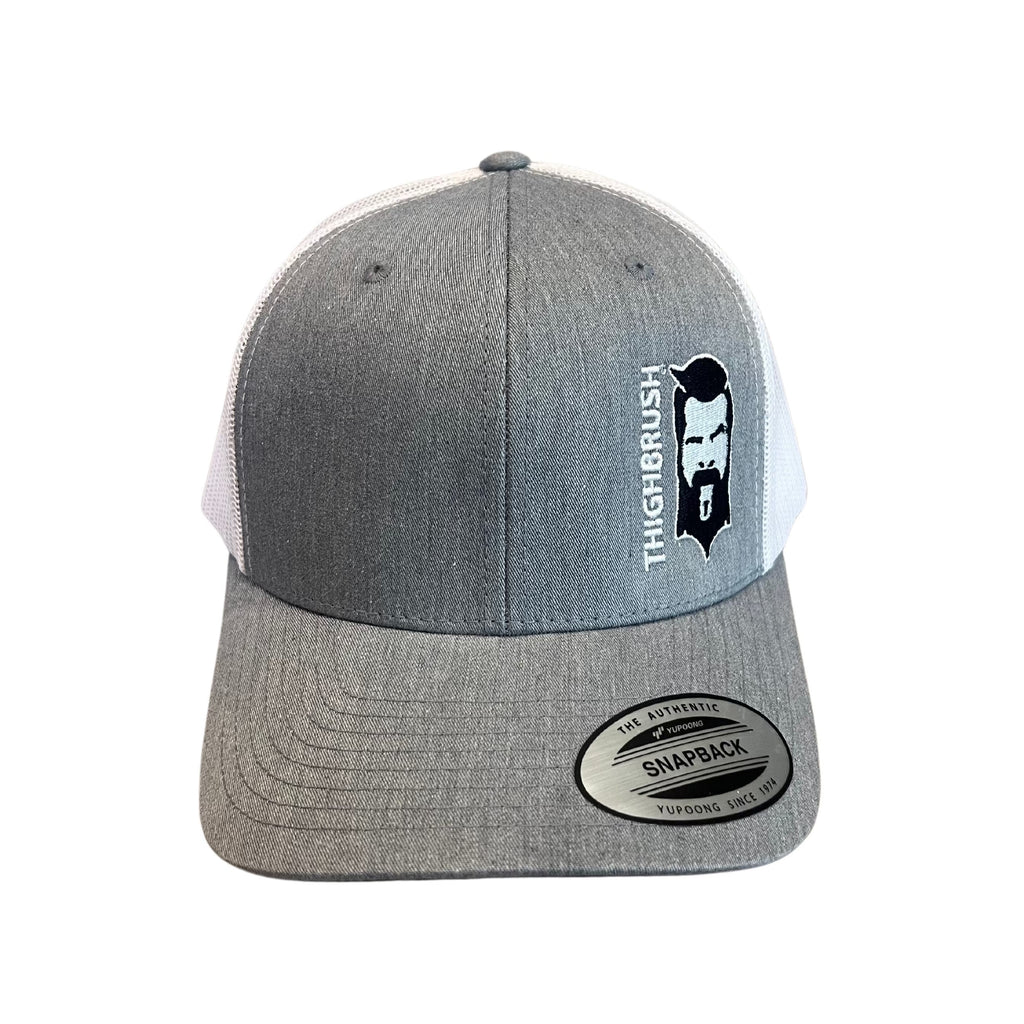 THIGHBRUSH® - Trucker Snapback Hat - Heather Grey and White