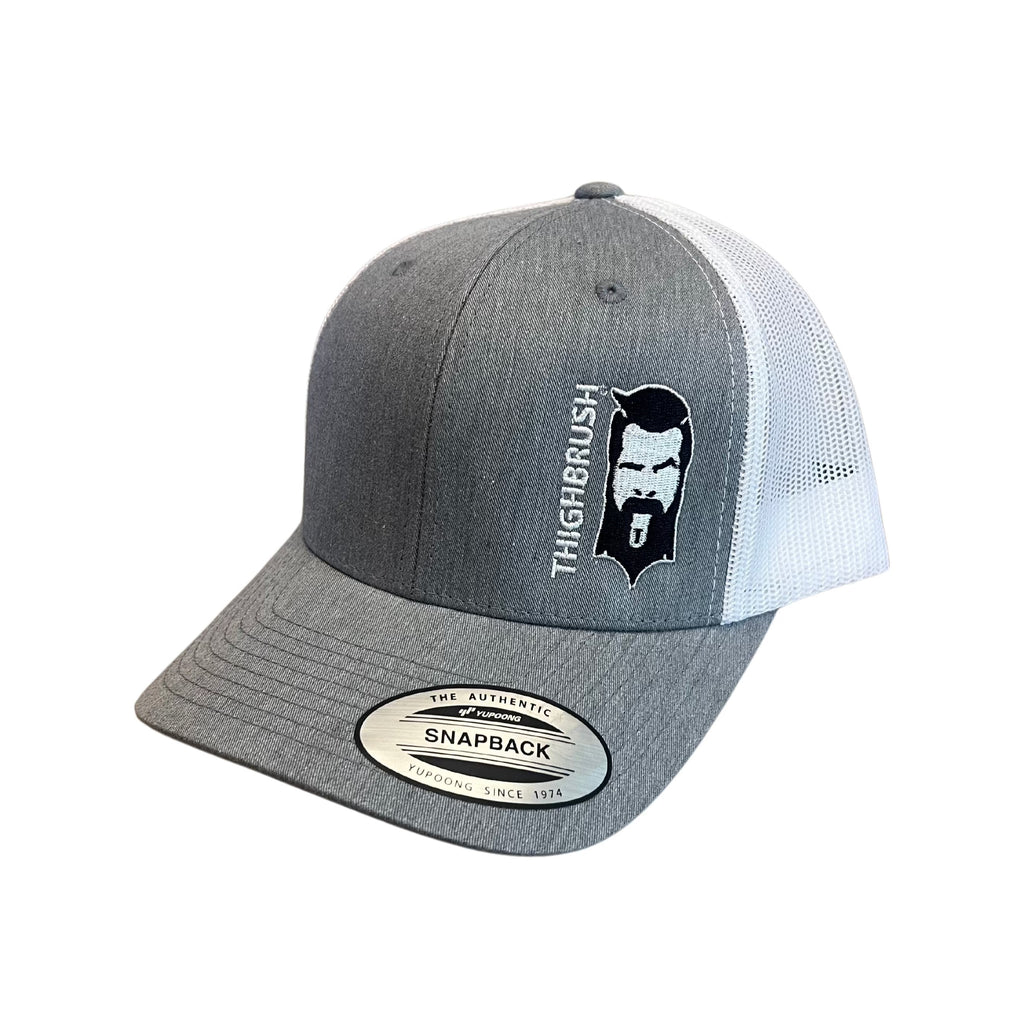 THIGHBRUSH® - Trucker Snapback Hat - Heather Grey and White