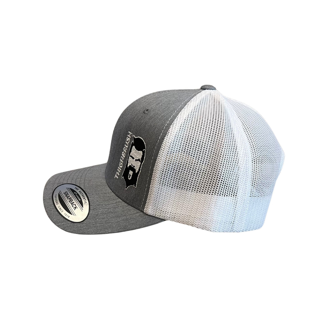 THIGHBRUSH® - Trucker Snapback Hat - Heather Grey and White