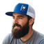 THIGHBRUSH® - Flat Bill Trucker Snapback Hat - Blue and White