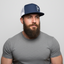 THIGHBRUSH® - Flat Bill Trucker Snapback Hat - Navy and White