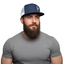 THIGHBRUSH® - Flat Bill Trucker Snapback Hat - Navy and White