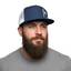 THIGHBRUSH® - Flat Bill Trucker Snapback Hat - Navy and White