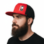 THIGHBRUSH® - Flat Bill Trucker Snapback Hat - Red and Black