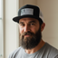 THIGHBRUSH® Patriotic Flat Bill Trucker Hat - Black and White