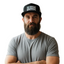 THIGHBRUSH® Patriotic Flat Bill Trucker Hat - Black and White