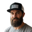 THIGHBRUSH® Patriotic Flat Bill Trucker Hat - Black and White