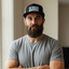 THIGHBRUSH® Patriotic Flat Bill Trucker Hat - Black and White