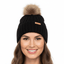 THIGHBRUSH® APPAREL COMPANY - Raccoon Fur Pom Cuffed Beanies - Black