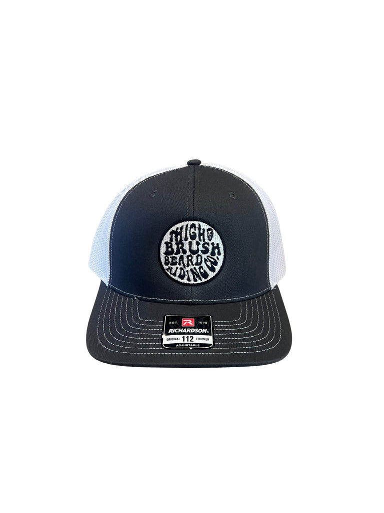 THIGHBRUSH® BEARD RIDING COMPANY - Trucker Snapback Hat - Charcoal and White