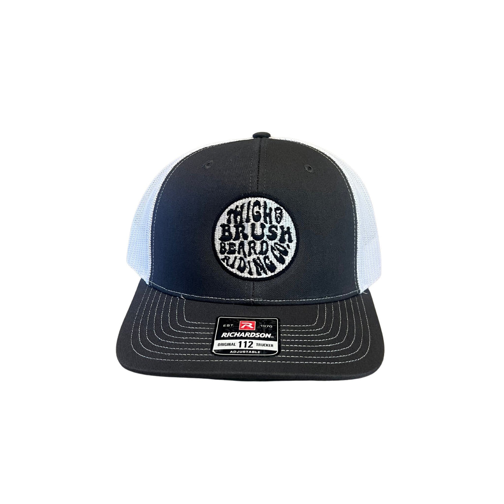 THIGHBRUSH® BEARD RIDING COMPANY - Trucker Snapback Hat - Charcoal and White