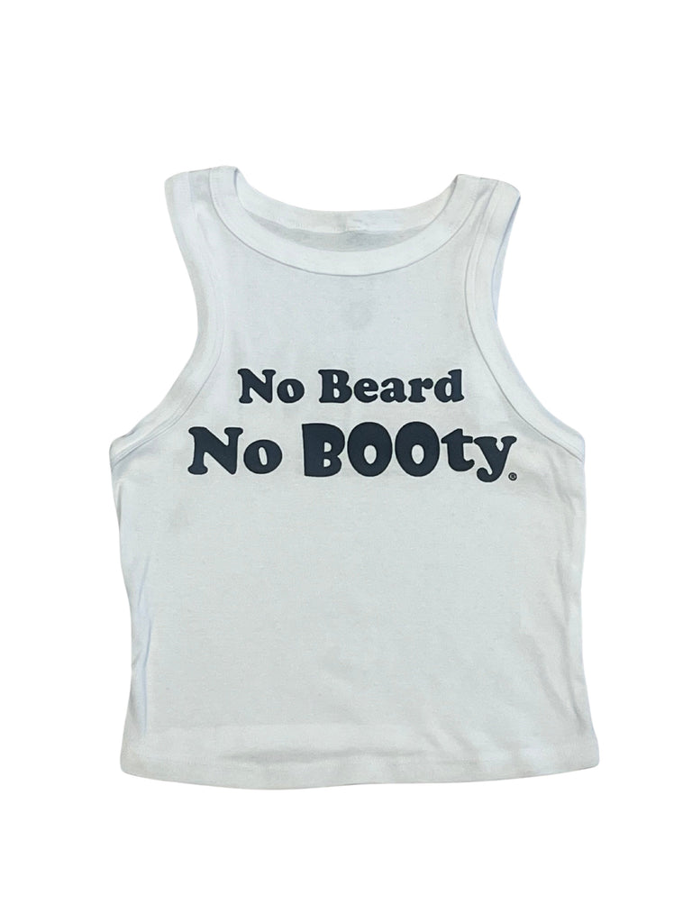 NO BEARD NO BOOTY® COLLECTION by THIGHBRUSH® - Women's Cropped Tank Top - White