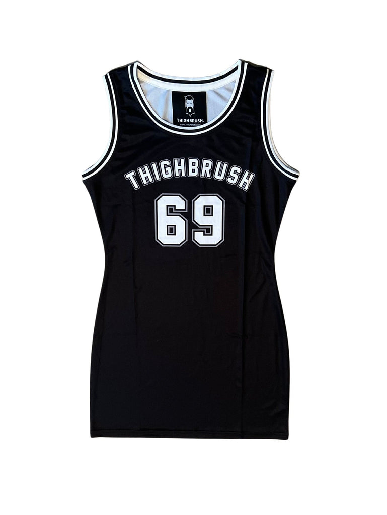 THIGHBRUSH® ATHLETICS - THIGHBRUSH 69 - WOMEN'S BASKETBALL JERSEY DRESS - BLACK