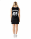 THIGHBRUSH® ATHLETICS - THIGHBRUSH 69 - WOMEN'S BASKETBALL JERSEY DRESS - BLACK