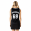 THIGHBRUSH® ATHLETICS - THIGHBRUSH 69 - WOMEN'S BASKETBALL JERSEY DRESS - BLACK