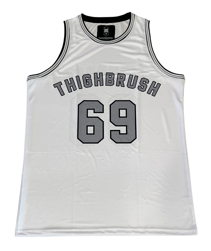 THIGHBRUSH® ATHLETICS - THIGHBRUSH 69 - MEN'S BASKETBALL JERSEY - WHITE - 
