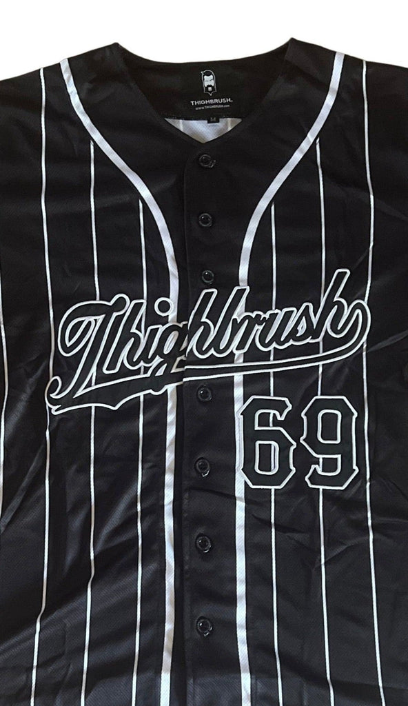 THIGHBRUSH® ATHLETICS - "THIGHBRUSH 69" - MEN'S BASEBALL JERSEY - BLACK