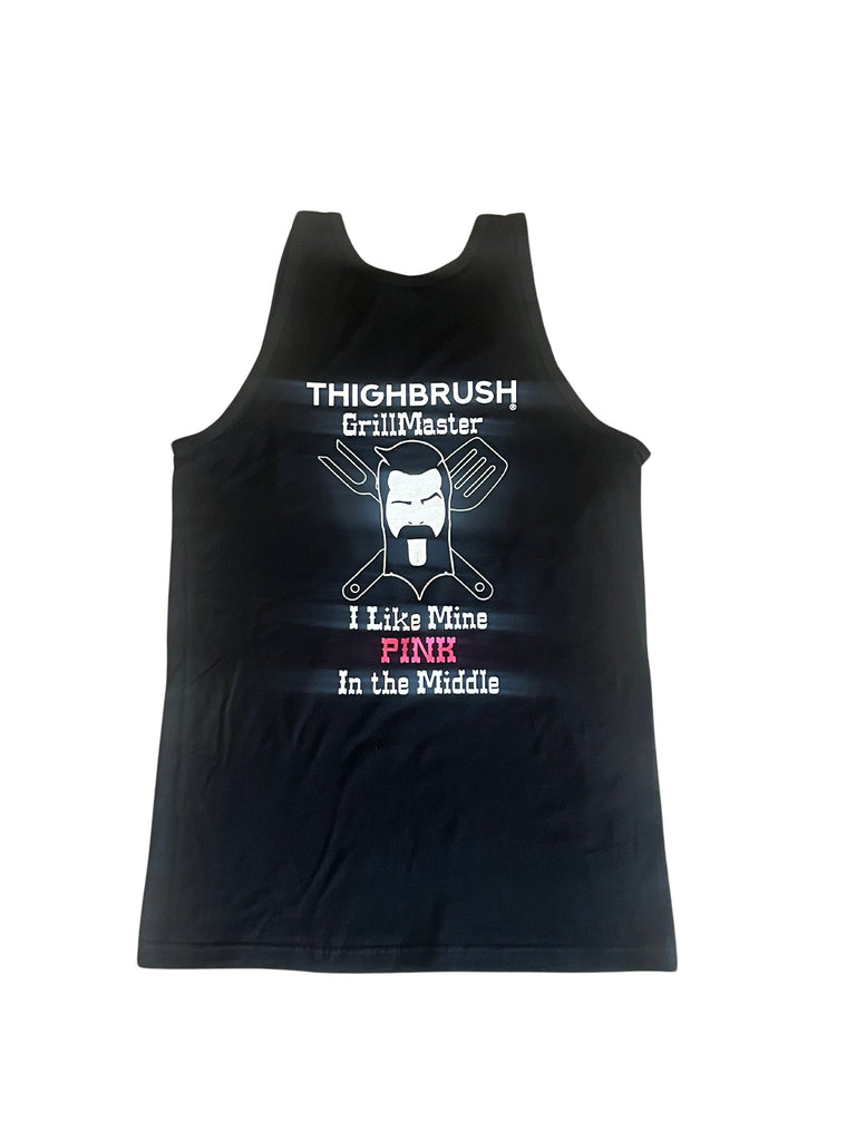 THIGHBRUSH® GRILLMASTER - I Like Mine PINK in the Middle - Men's Tank Top - Black