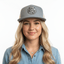 THIGHBRUSH® BEARD RIDING COMPANY - Flat Bill Trucker Snapback Hat - Heather Grey and White