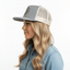 THIGHBRUSH® BEARD RIDING COMPANY - Flat Bill Trucker Snapback Hat - Heather Grey and White