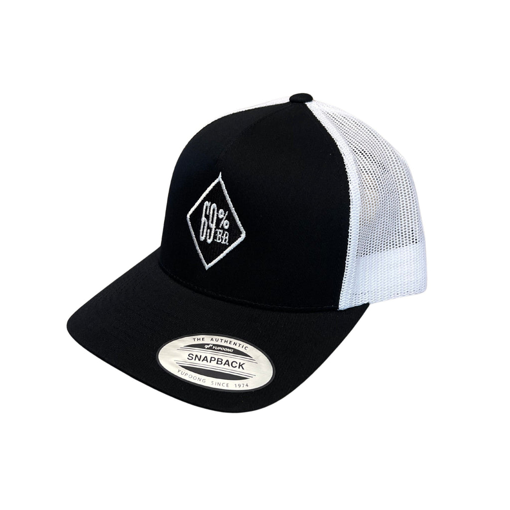 THIGHBRUSH® - 69% ER™ DIAMOND COLLECTION - Trucker Snapback Hat - Black and White