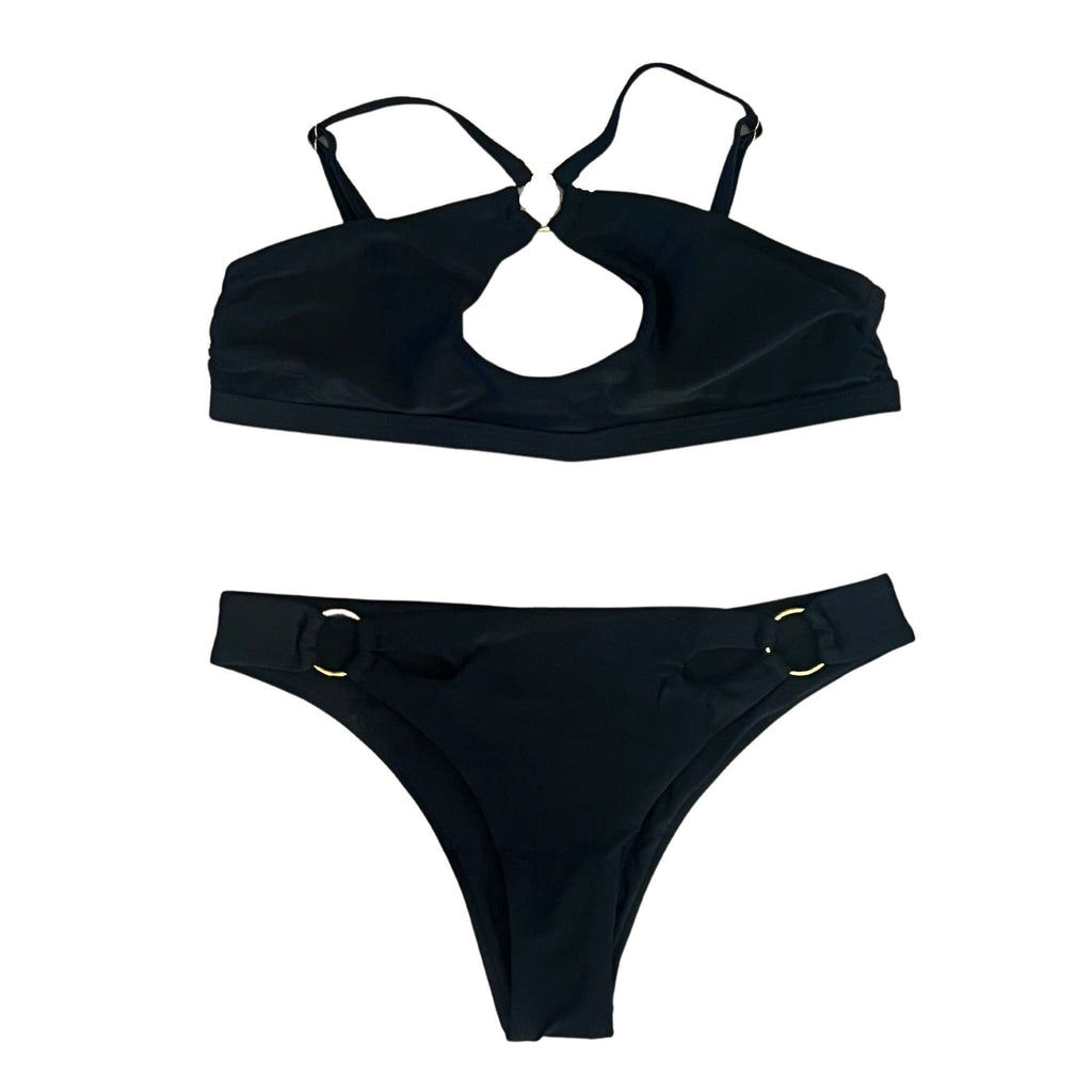 THIGHBRUSH® SWIM - Women's Bikini Separates - Black with Gold