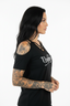 THIGHBRUSH® “OUTLAW" - Women's Cold Shoulder Top - Black