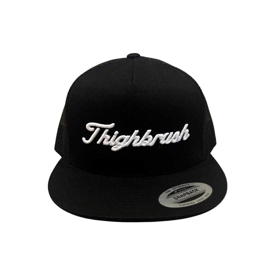 THIGHBRUSH® GOLF - FORE-PLAY - Flat Bill Trucker Snapback Hat - Black 