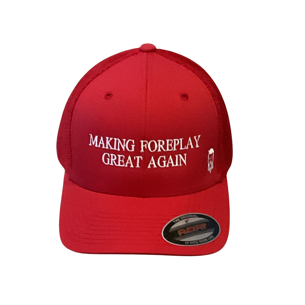 THIGHBRUSH® - "Making Foreplay Great Again" - OSFA Mesh FlexFit Hat - Red