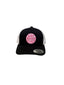 THIGHBRUSH® BEARD RIDING COMPANY - Trucker Snapback Hat - Black and White - Neon Pink