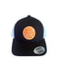 THIGHBRUSH® BEARD RIDING COMPANY - Trucker Snapback Hat - Black and White - Neon Orange
