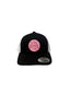 THIGHBRUSH® BEARD RIDING COMPANY - Trucker Snapback Hat - Black and White - Neon Pink