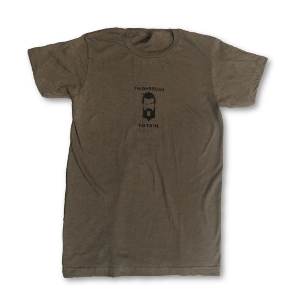 THIGHBRUSH® TACTICAL - ARMED FORCES COLLECTION - "The Few, The Proud, The Bearded" - Men's T-Shirt - Olive and Black - thighbrush